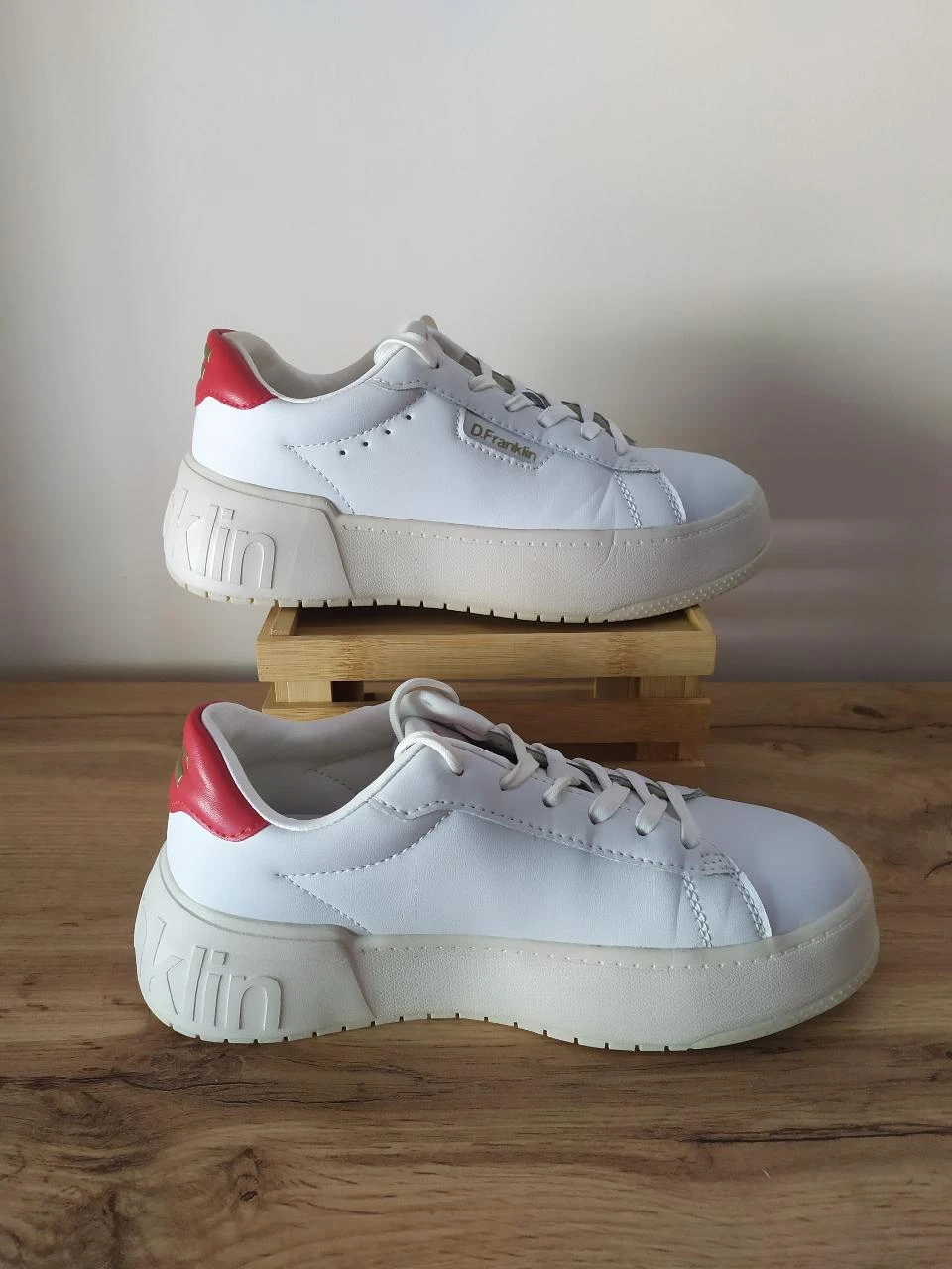 D.Franklin Baskets blanches à plateforme EU 37 Chaussures épaisses décontractées – photo 3